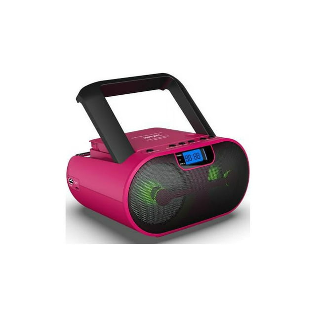 Impecca CDB237BTP CD MP3 Boombox with Bluetooth and LED Display Pink