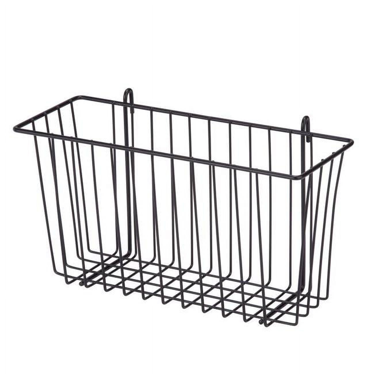 Honey-Can-Do Steel Wire Shelf Accessory Basket, Black