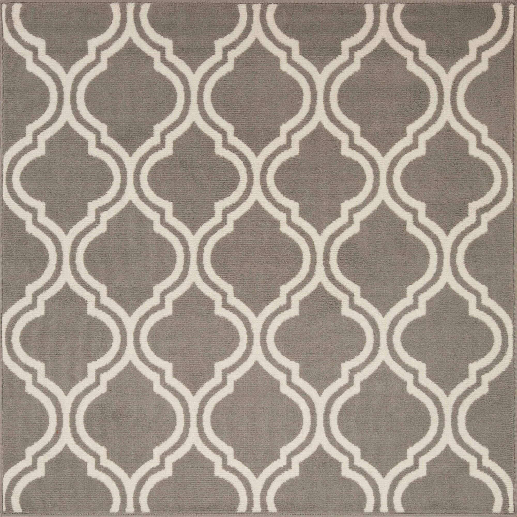 Impressions Geometric Ornamental Trellis Area Rug, 5' x 5'