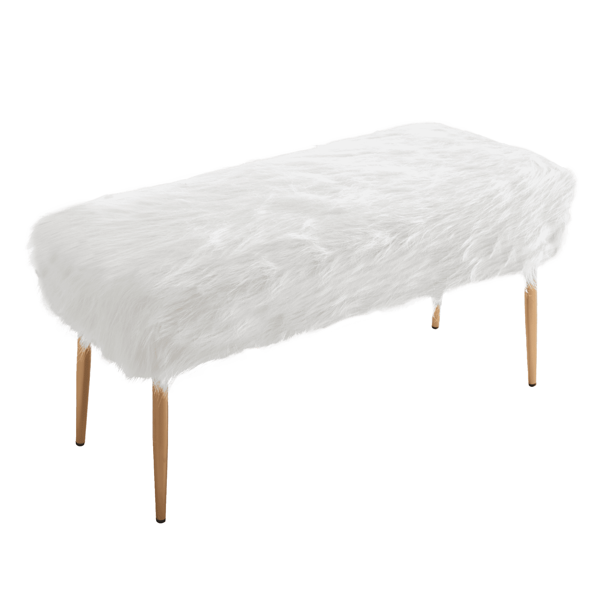 Impressions Vanity Layla Bench with Cushioned Seat, Modern Home Decor Ottoman Bench (White)