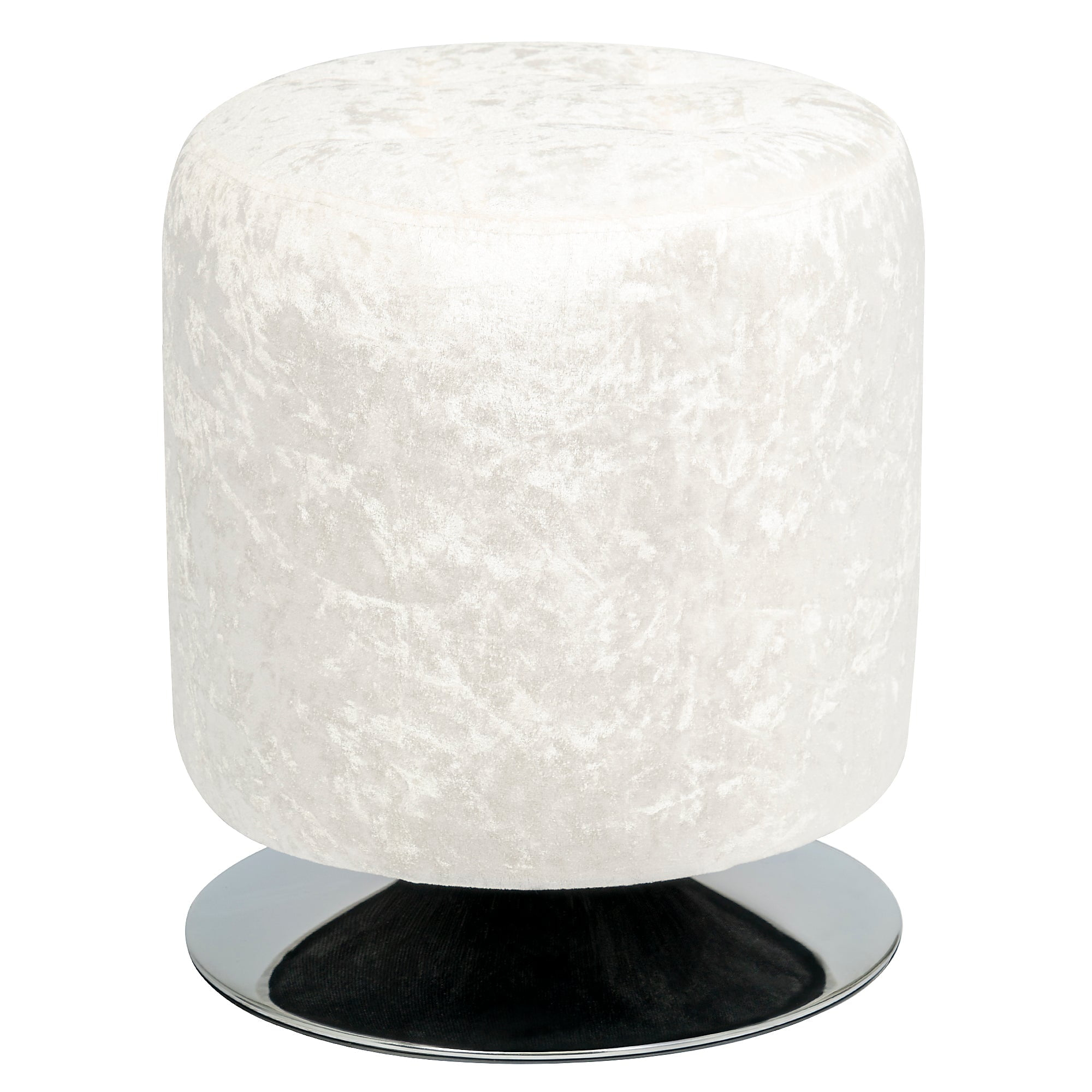 Impressions Vanity Rosey Tufted Vanity Ottoman with 360 Degree Swivel (White Faux Leather)