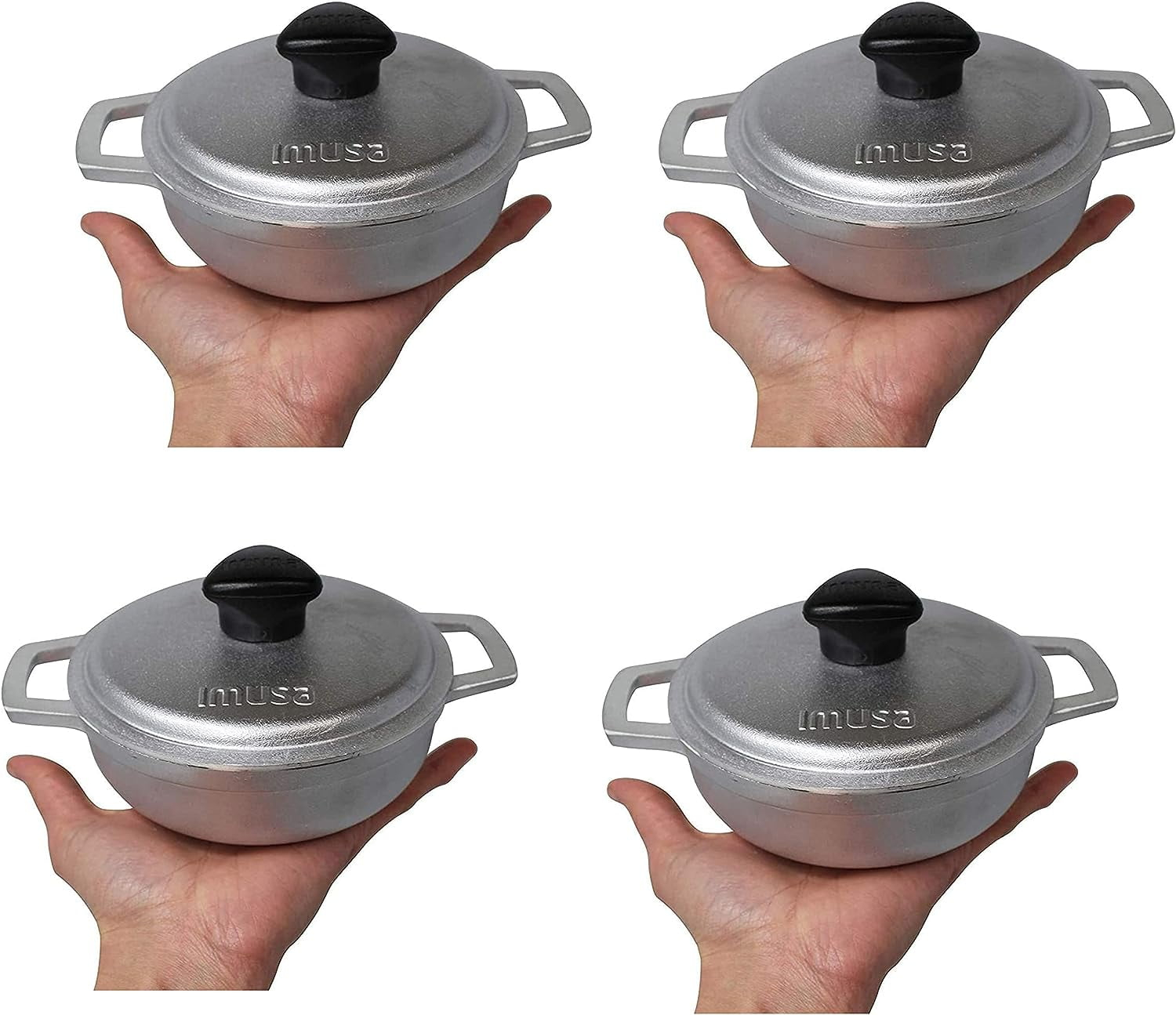 IMUSA 0.5qt Cast Aluminum Mini Caldero 4pc Set