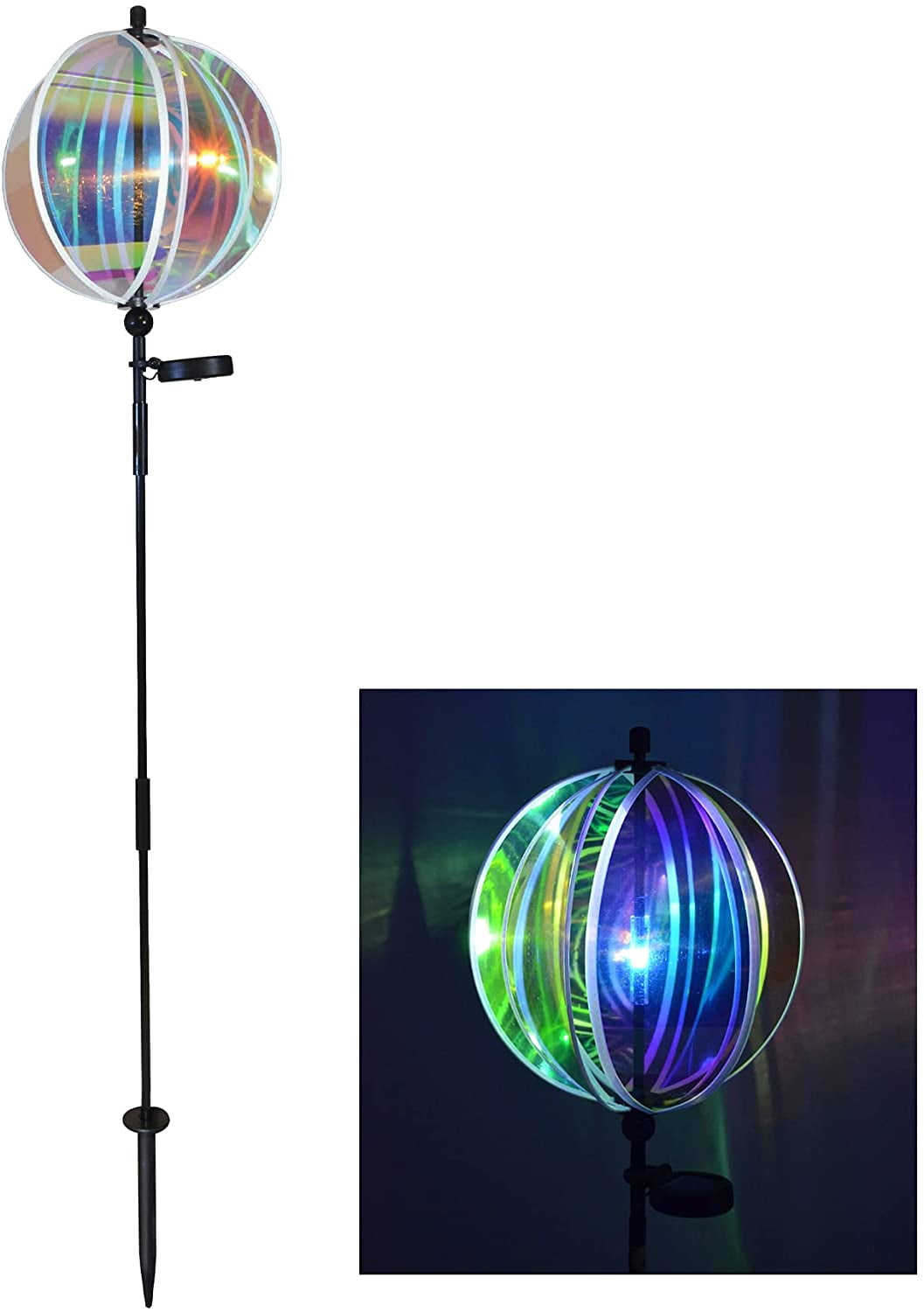 In the Breeze 2657 11 Inch Iridescent Solar Light Gazing Ball