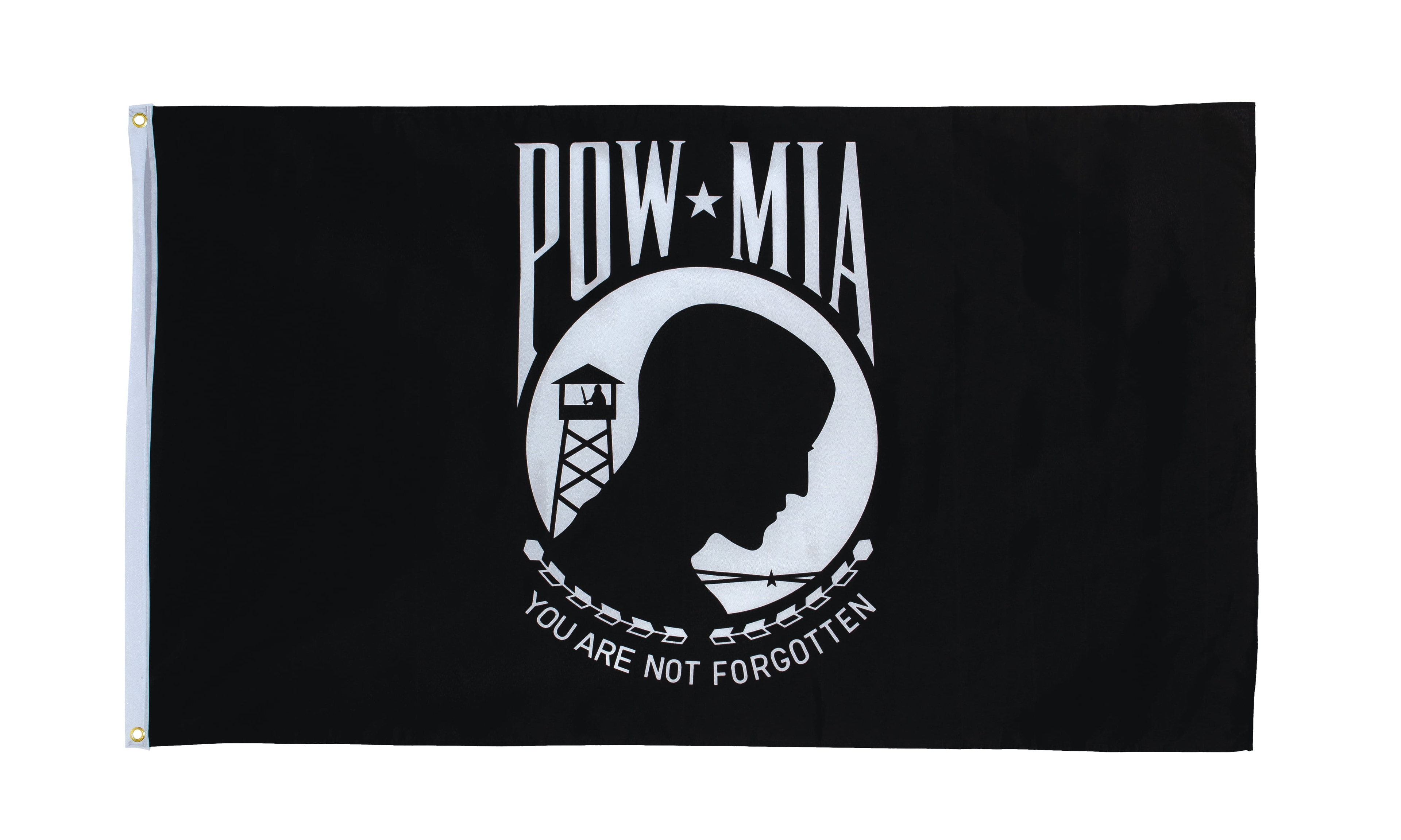 In the Breeze 3632 — United States POW MIA 3 x 5 foot Grommet 150 Denier Polyester Flag  — Military, Veteran Flag, Yard and Garden Decor