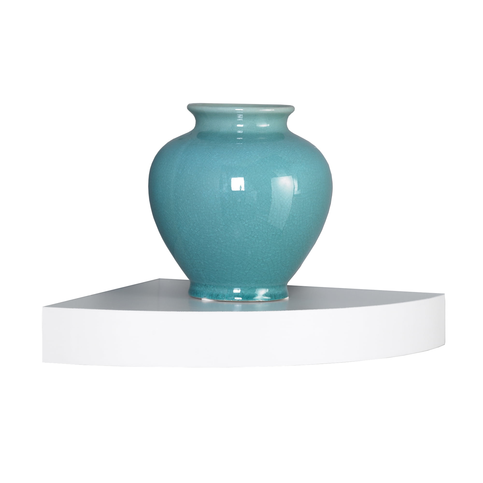 InPlace 11.8" x 11,8" Floating Corner Shelf Wall Mounted White: Modern Style, Wood Composite, Includes Mounting Hardware