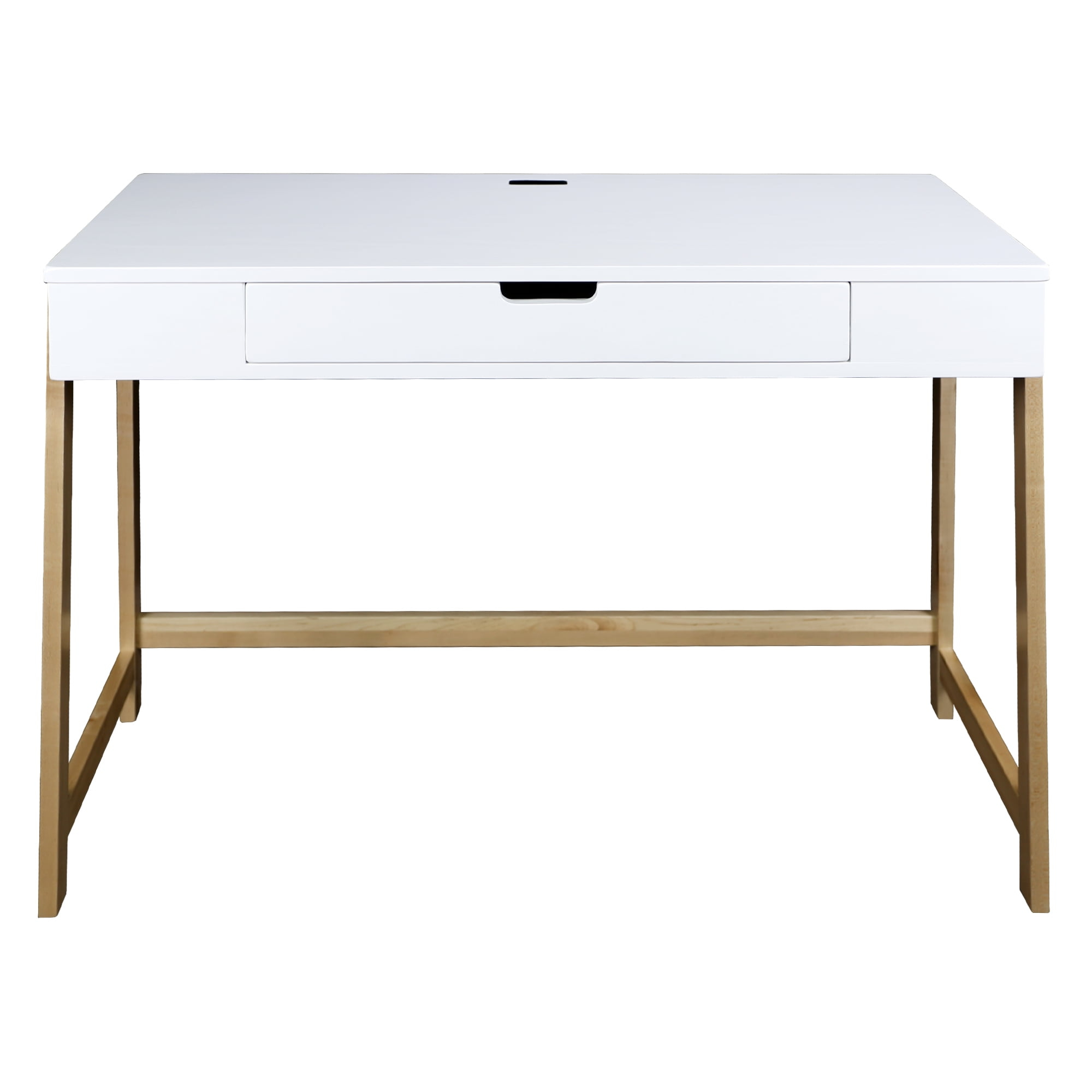 Indoor Furniture Neorustic Smart Desk With Usb Ports - Two-Tone (White,Natural)