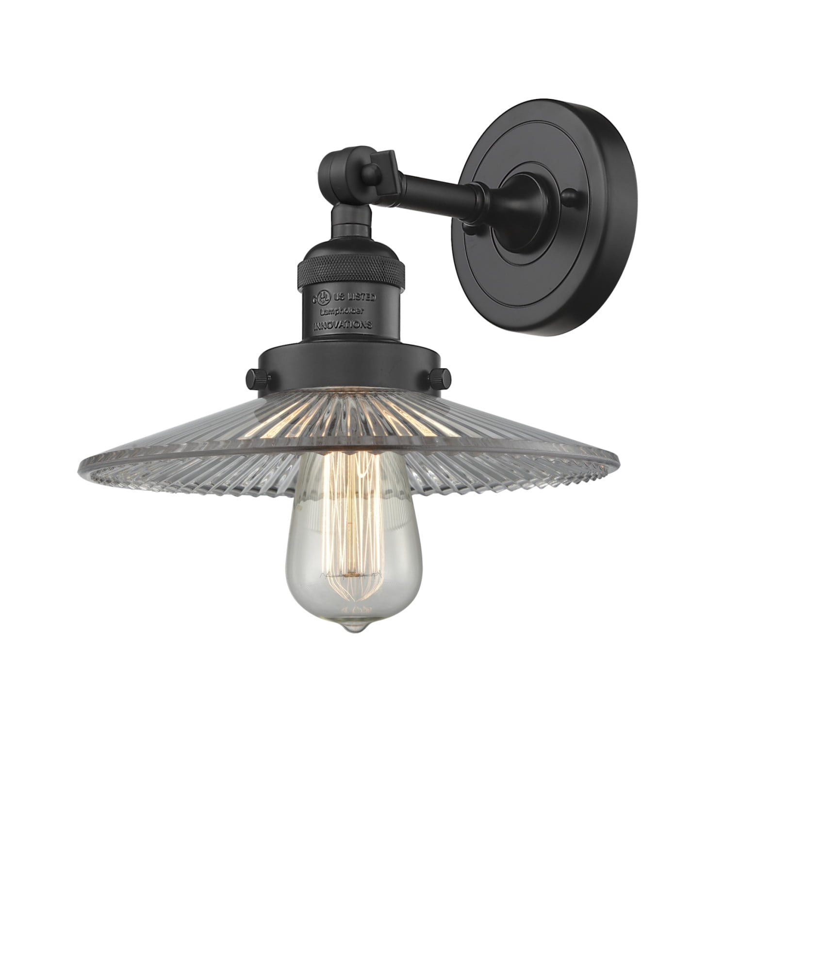 Innovations Lighting 203 Halophane Halophane 1 Light 8" Tall Bathroom Sconce - Black