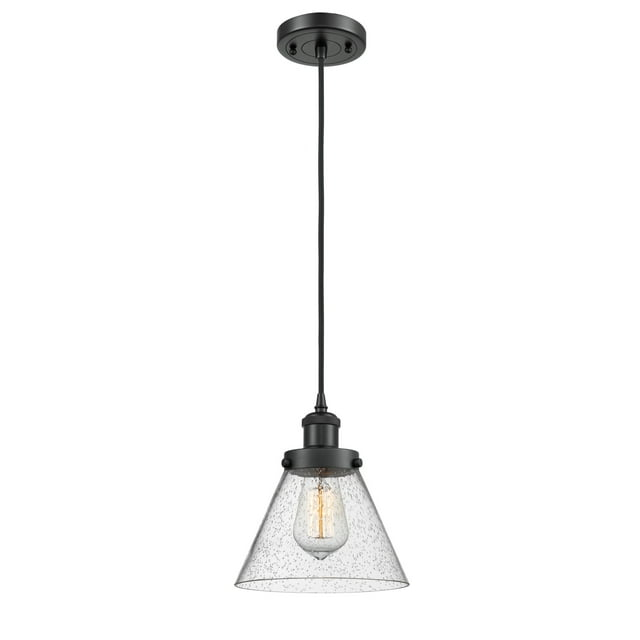 Innovations Lighting 916-1P Large Cone Large Cone 8" Wide Mini Pendant - Black