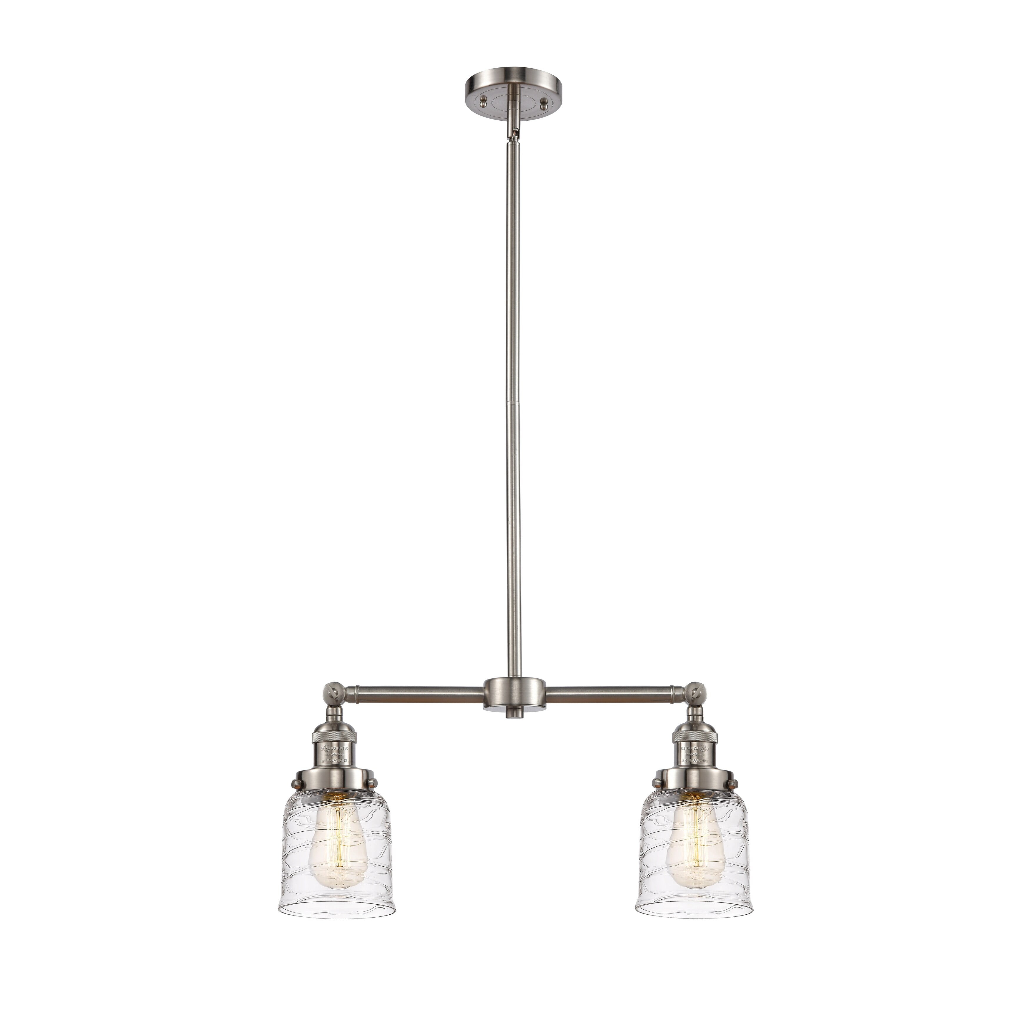 Innovations Lighting 209-10-21 Bell Linear Bell 2 Light 21" Wide Linear Pendant - Brushed