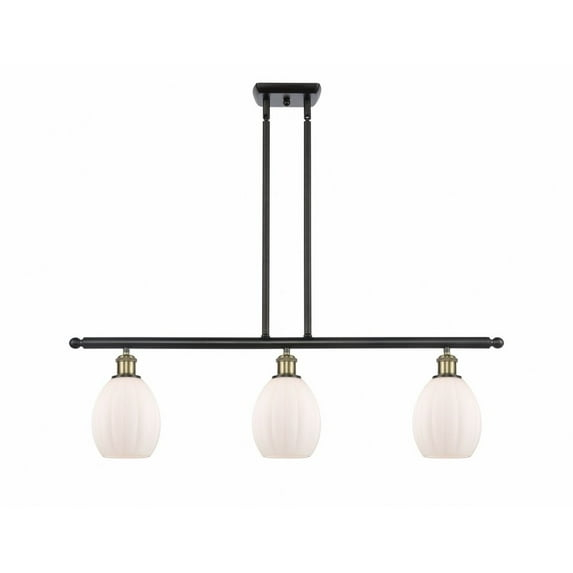 516-3I-BAB-G81-Innovations Lighting-Eaton - 3 Light Island In Industrial Style-11 Inches Tall and 36 Inches Wide-Black Antique Brass Finish-Matte