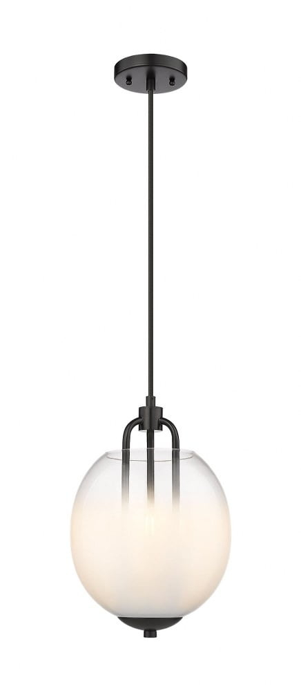 Innovations Lighting  Fall Brook - 3 Light 10" Cord Hung Pendant Matte White and Clear/Matte Black