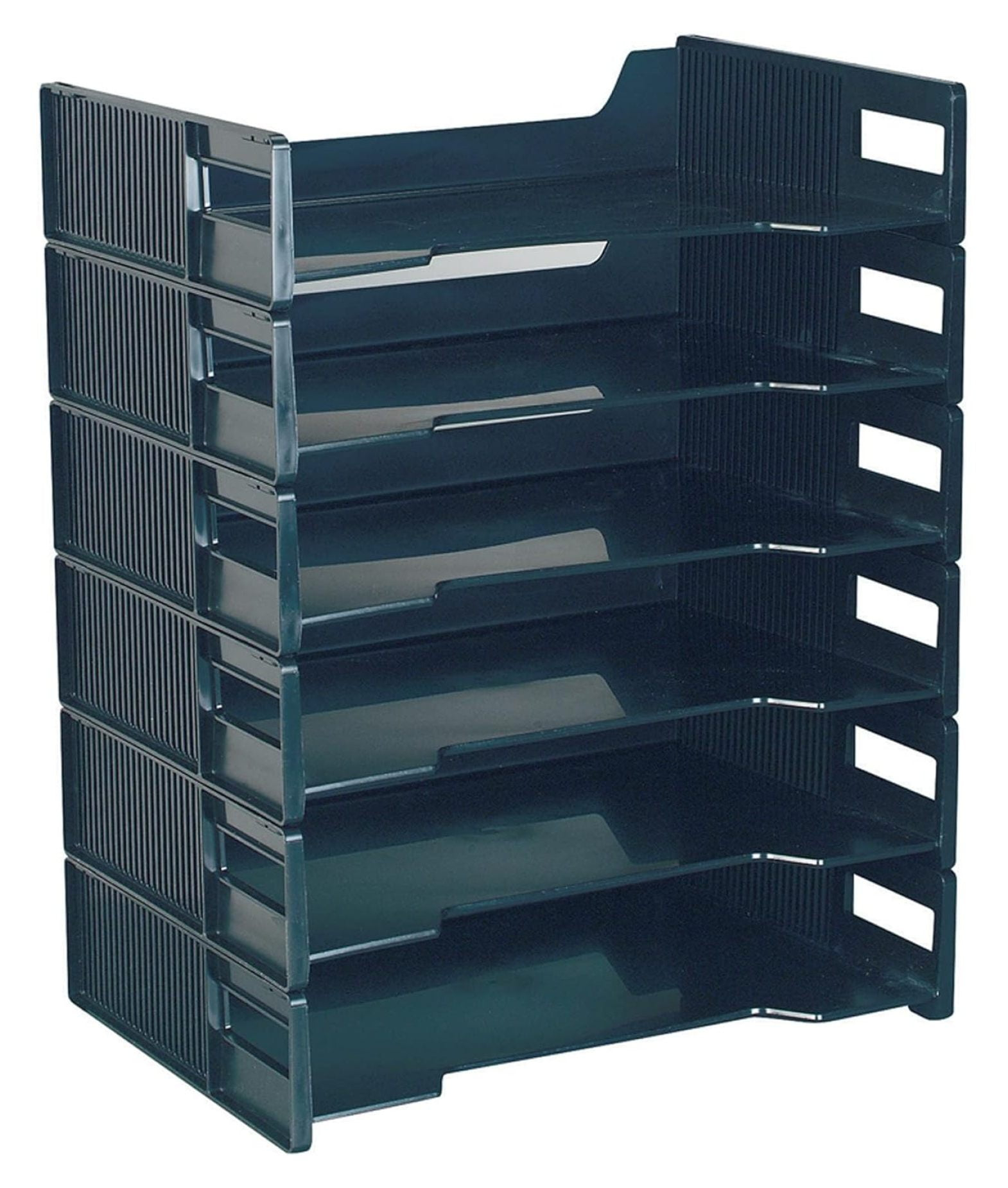 Tomorotec Stackable Letter Tray Set, Black, 6 Count