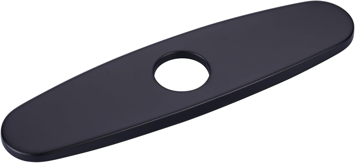 Innovire Faucet Plate, Kitchen Sink Cover Stainless Steel Plate Matte Black for 1 or 3 Hole Bathroom or Kitchen Sink Faucet 10 Inch Escutcheon Hole Covers Black