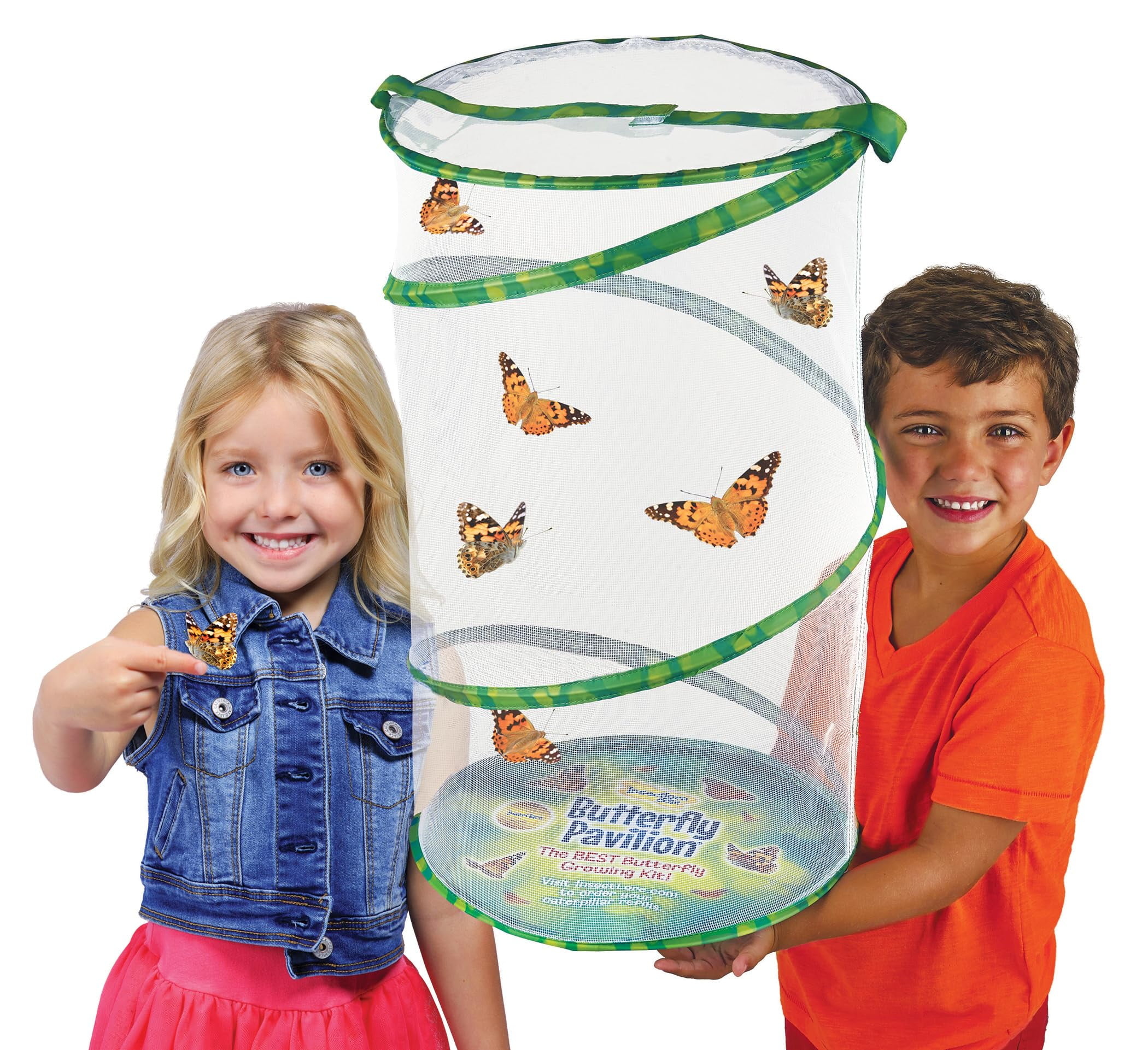 Insect Lore Giant Butterfly AIF9 Garden with Voucher | 18 Inch Habitat | Life Cycle Figurines Included | Voucher to Redeem 5 Baby Caterpillars Later | Raise Painted Lady Butterflies