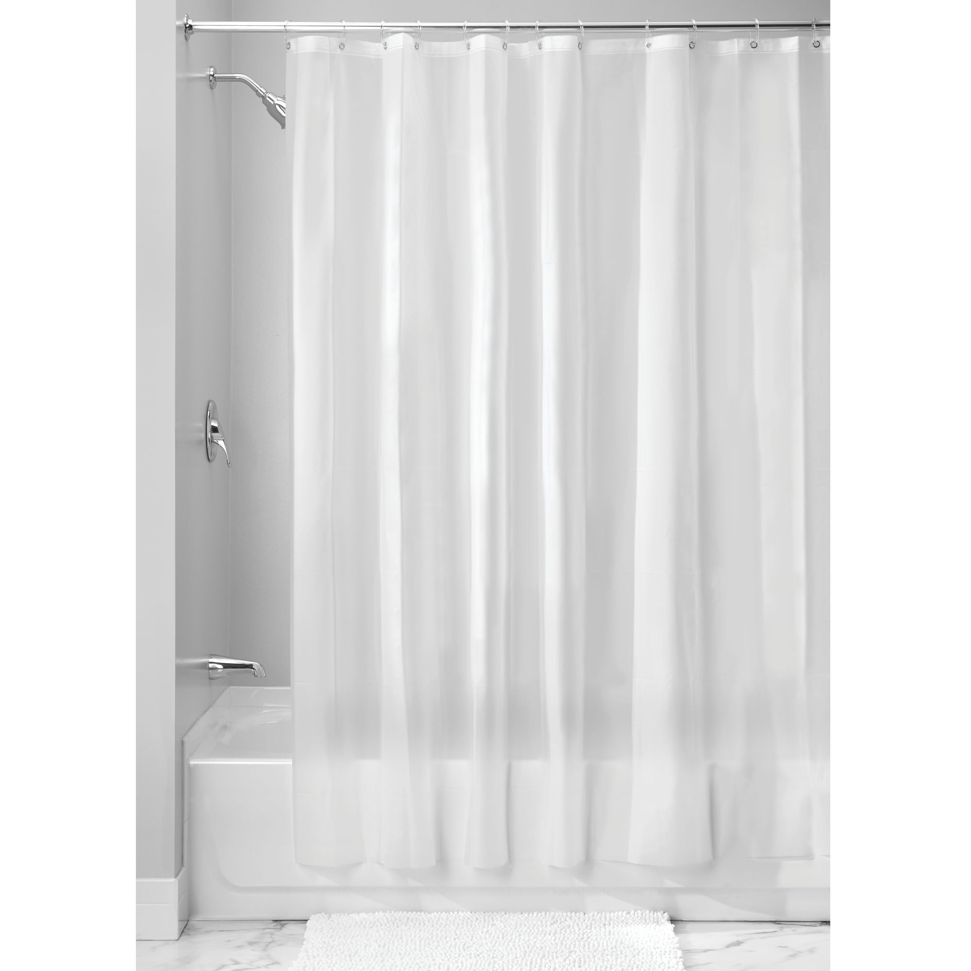 iDesign 72 in. H X 84 in. W Frosted Eva Shower Curtain Liner Vinyl