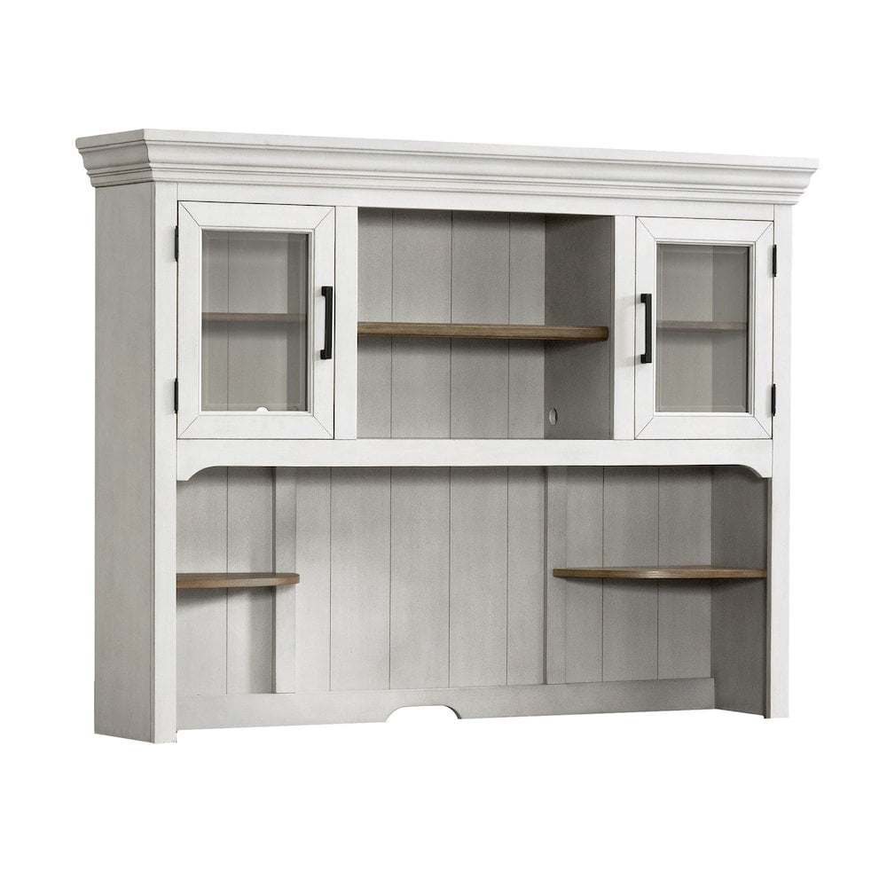 Intercon Furniture Drake Home Office 63x52" Wood Credenza Hutch in White/Oak