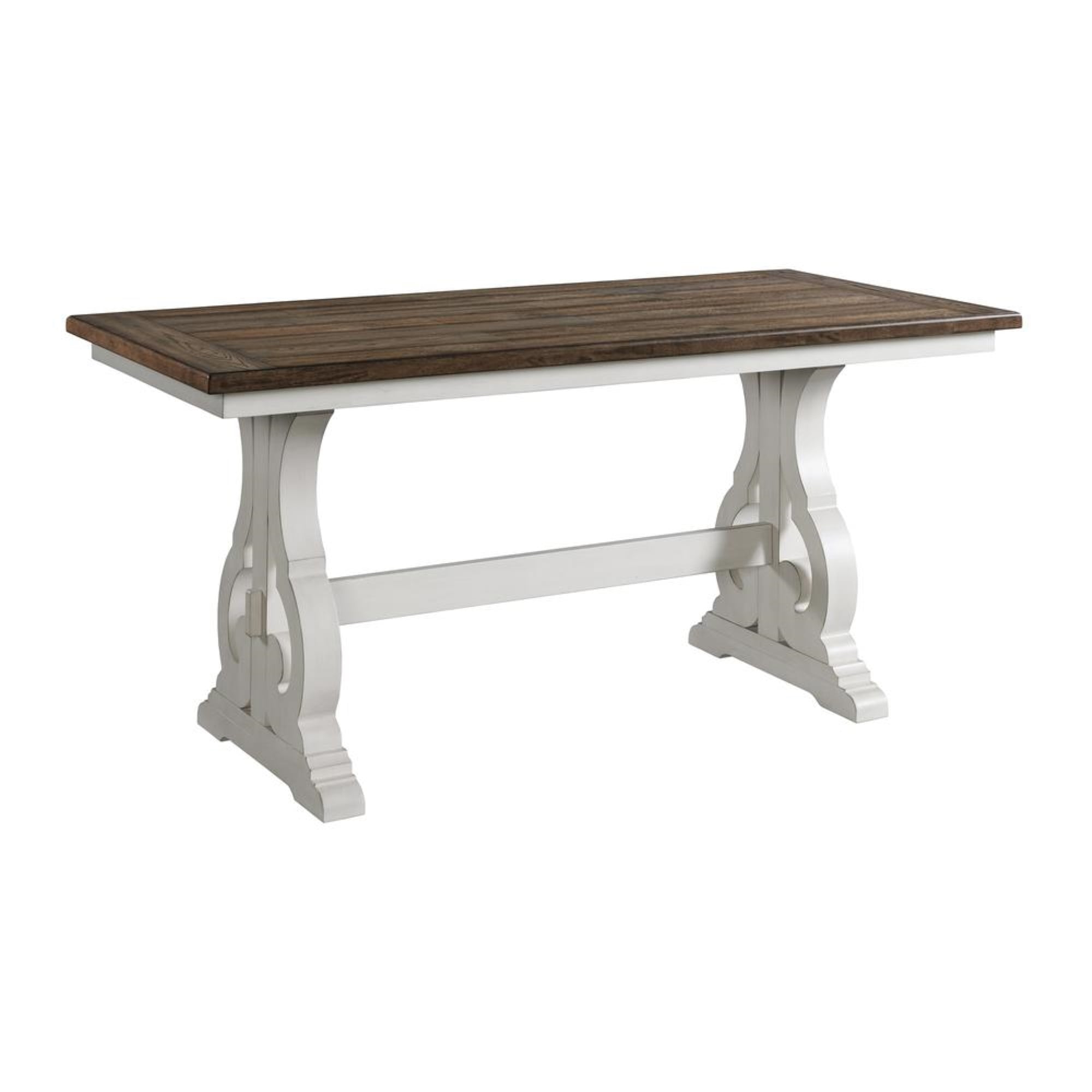 Intercon Table, 36x76 Counter Height in Rustic White & French Oak