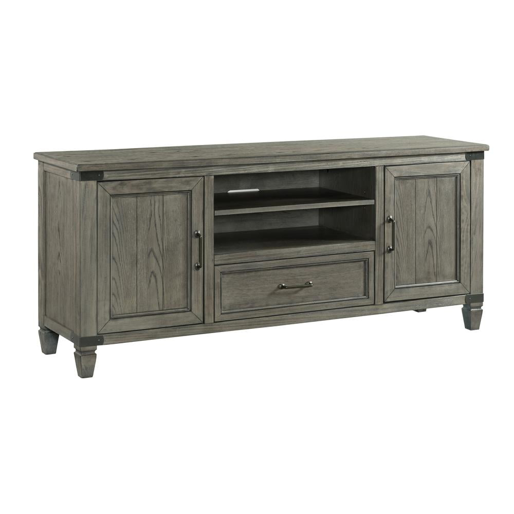 Intercon Furniture Foundry 70" Transitional Wood Veneer Media Console in Pewter