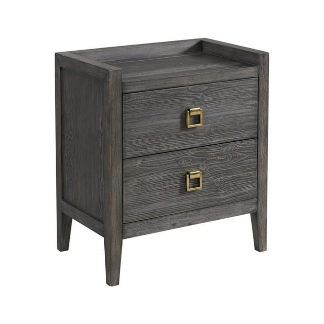 Intercon Furniture Portia Bedroom 2-Drawer Wood Nightstand in Brindle Gray