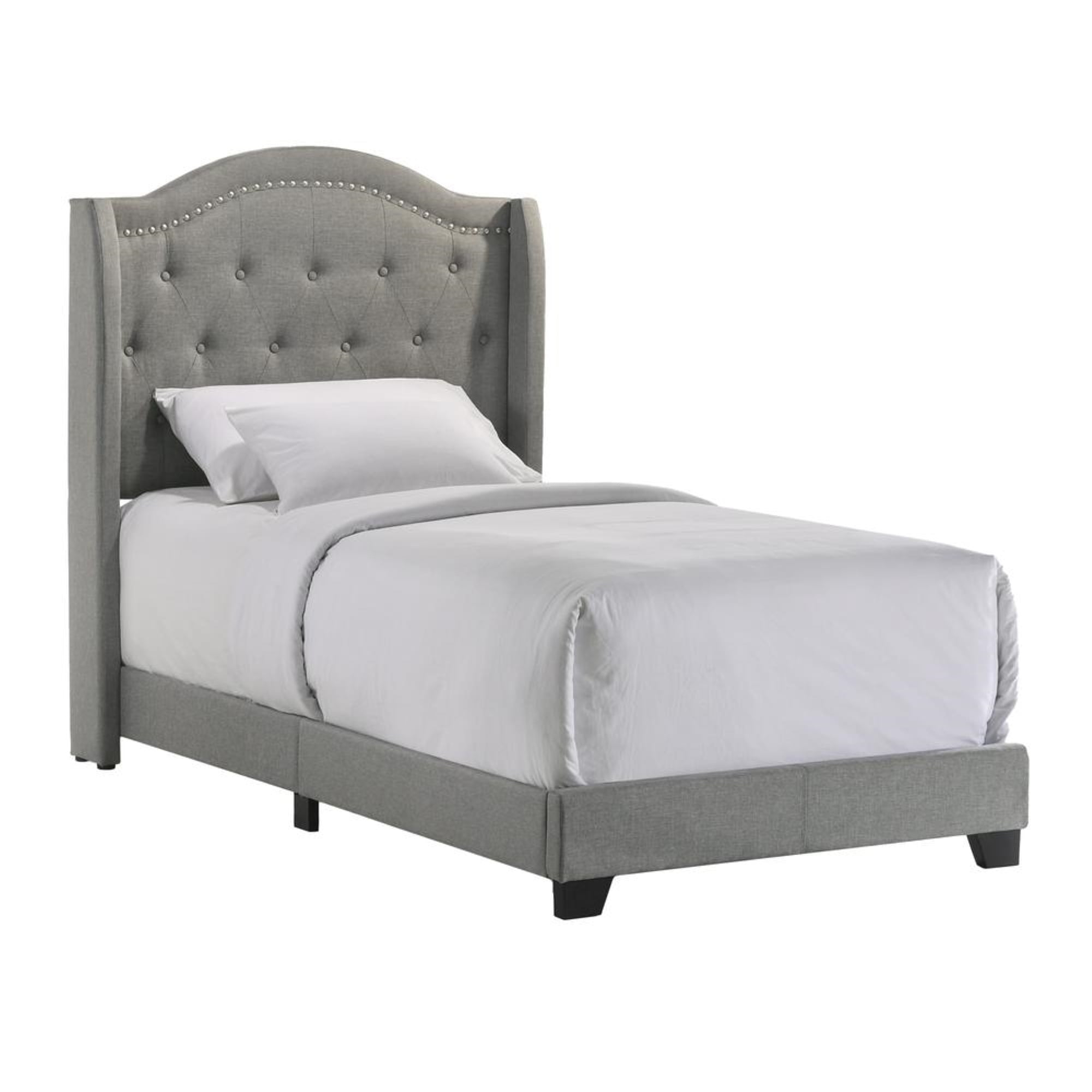 Intercon Furniture Rhyan Modern Fabric Twin Upholstered Bed in Rhyan Smoke Gray