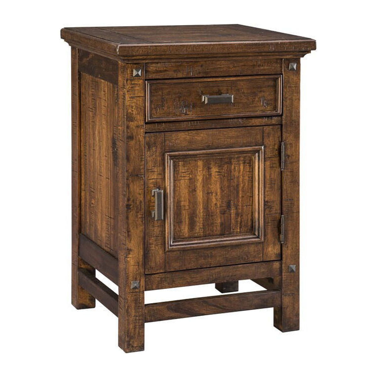 Intercon Furniture Mesita de Noche de Madera para Dormitorio Wolf Creek con Puerta - Marrón