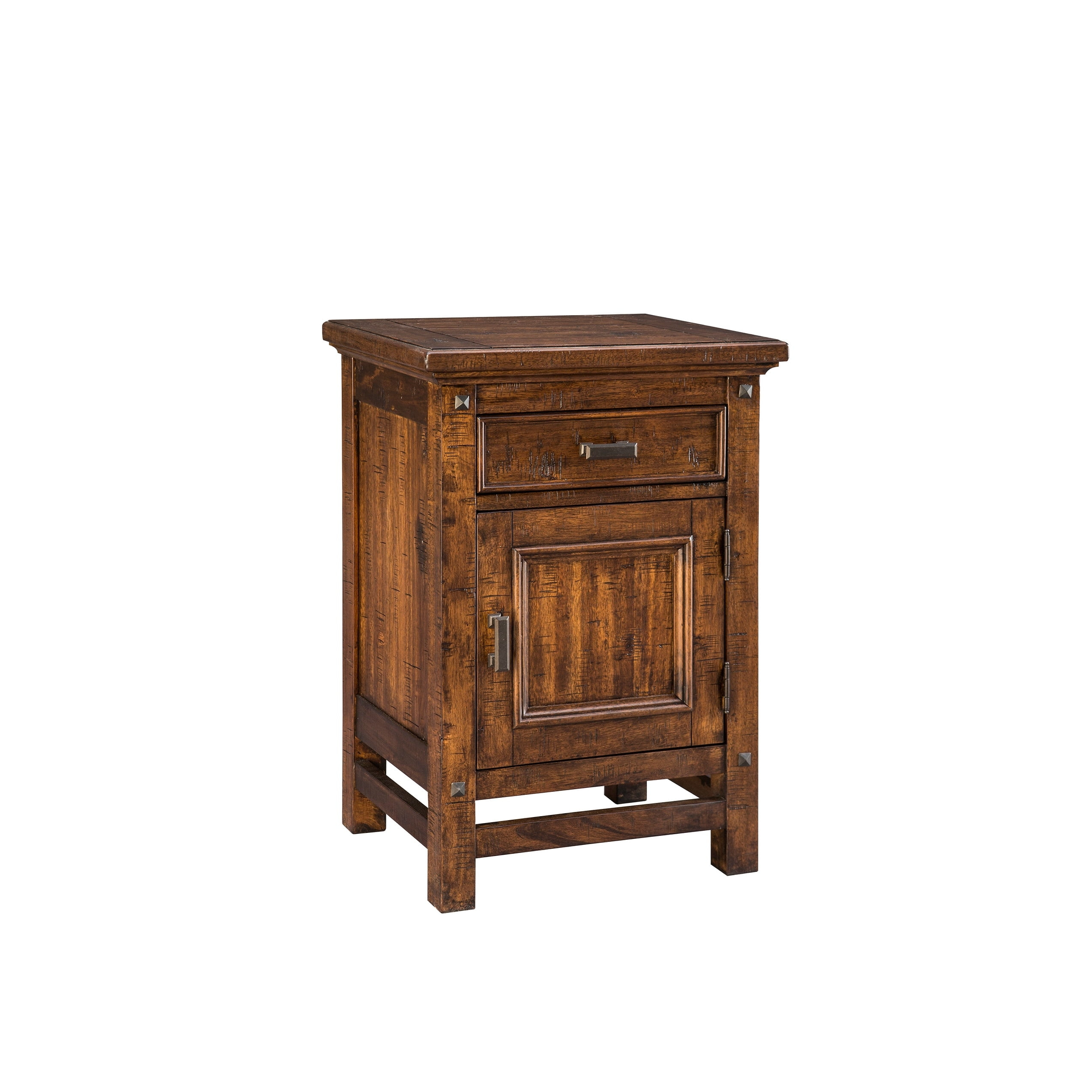 Intercon Furniture Mesita de Noche de Madera para Dormitorio Wolf Creek con Puerta - Marrón