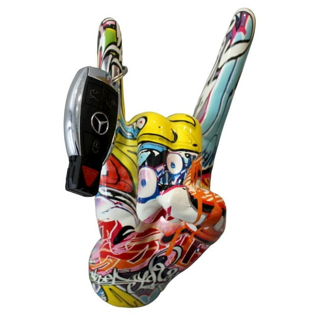 Interior Illusions  Plus  Street Art Rock On Hand Wall Mount - 9" tall