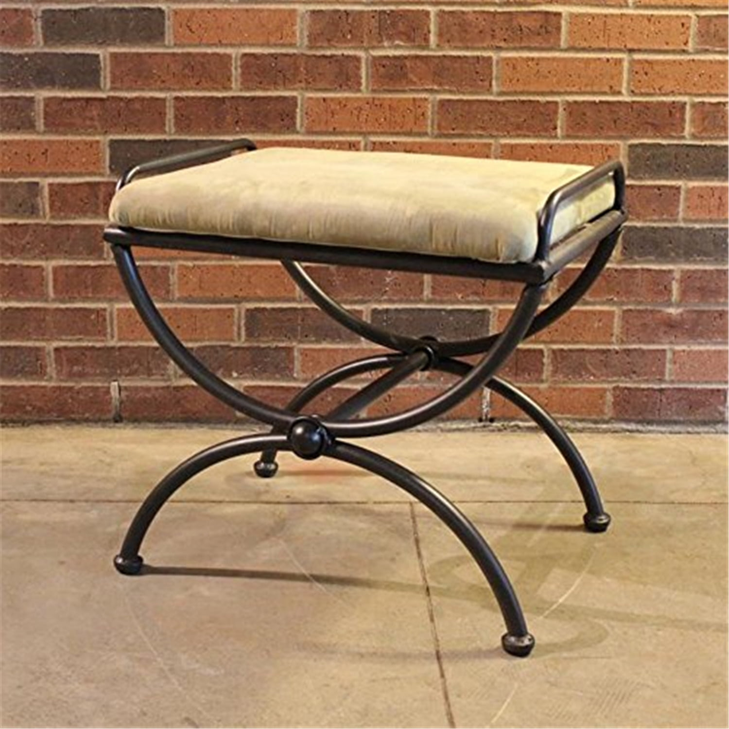 International Caravan Contemporary Vanity Stool with Microsuede Cushion