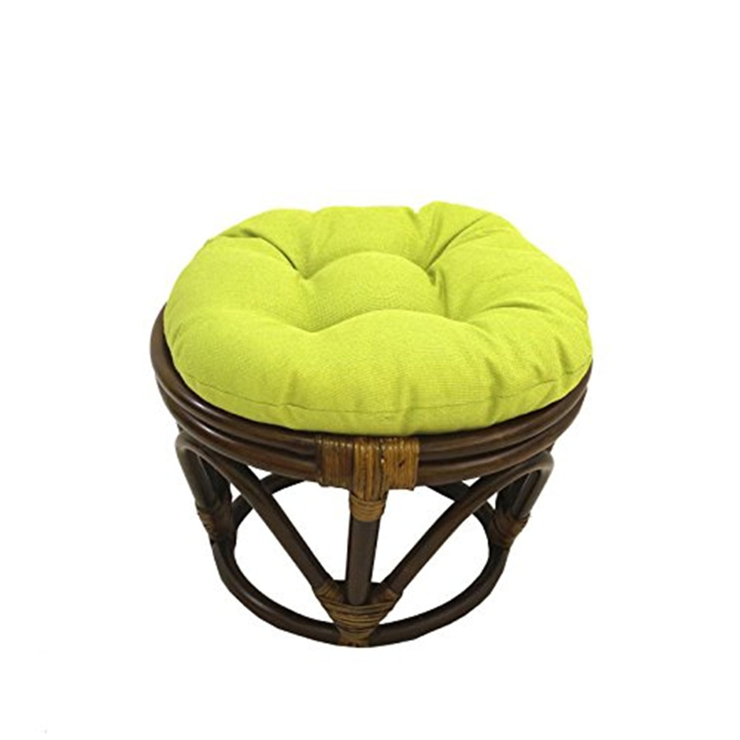International Caravan Rattan Ottoman with Outdoor Fabric Cushion