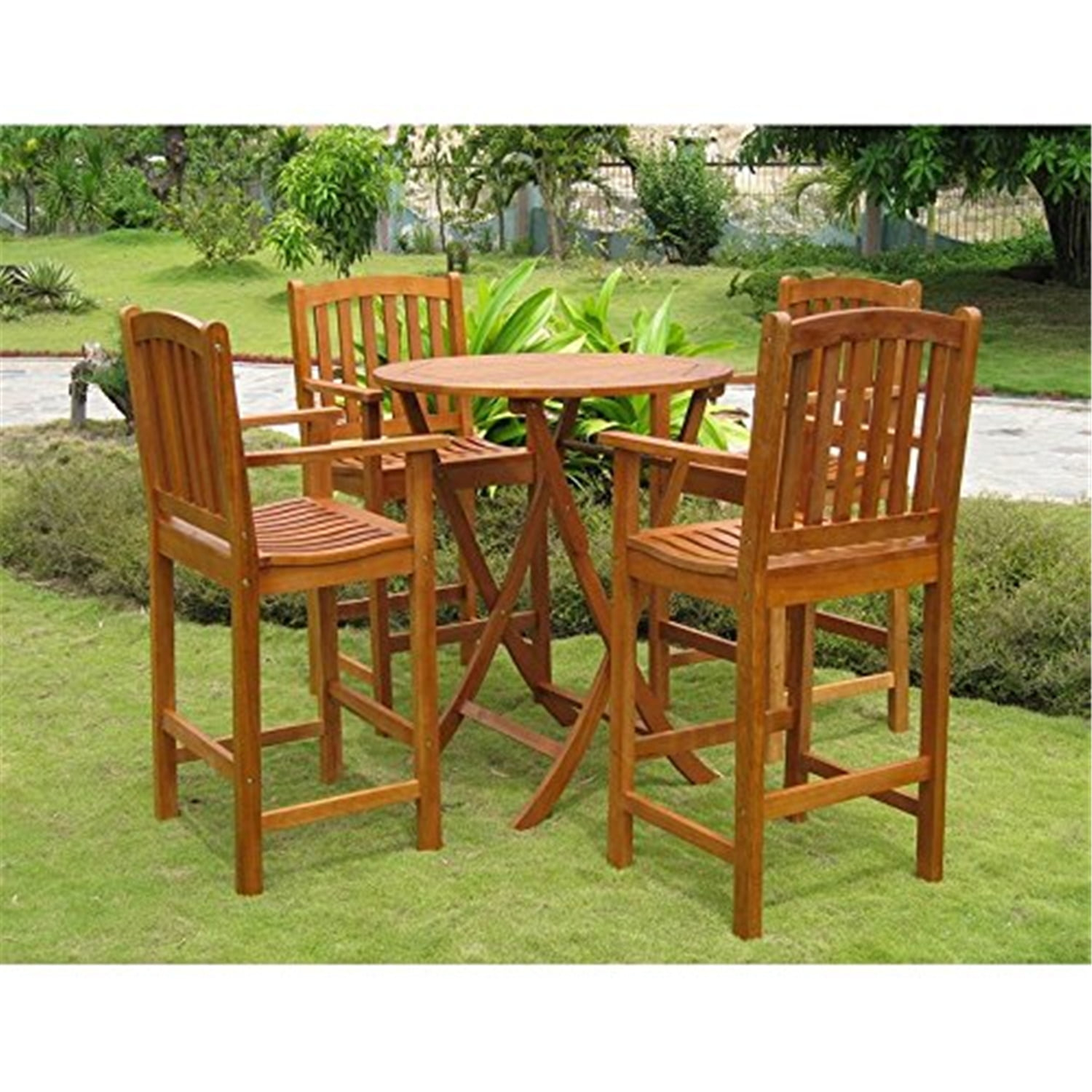 International Caravan Royal Tahiti Terrassa 5-Piece Bar-Height Bistro Set