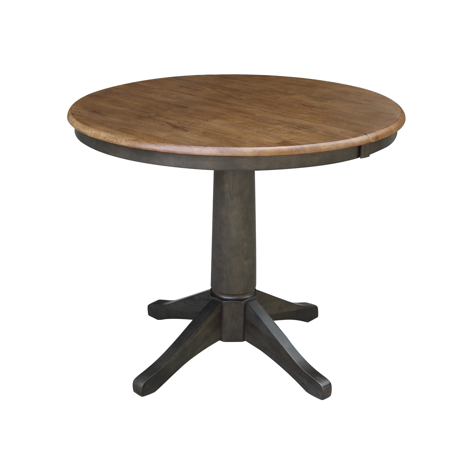 International Concepts 36" round top ped table with 12" leaf - 30.1"h - dining height
