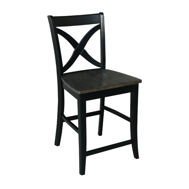 International Concepts Cosmo 24" Cross Back Counter Stool in Coal