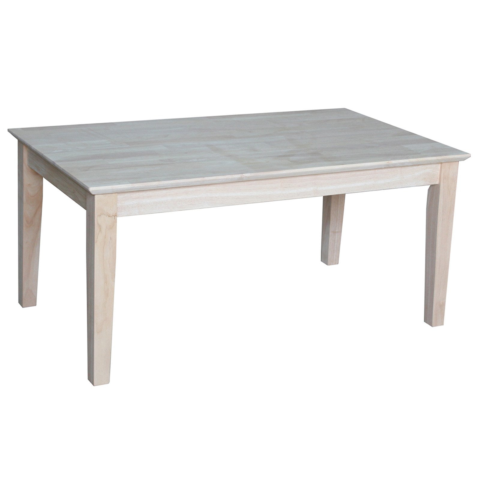 International Concepts Whitewood Tall Shaker Unfinished Coffee Table