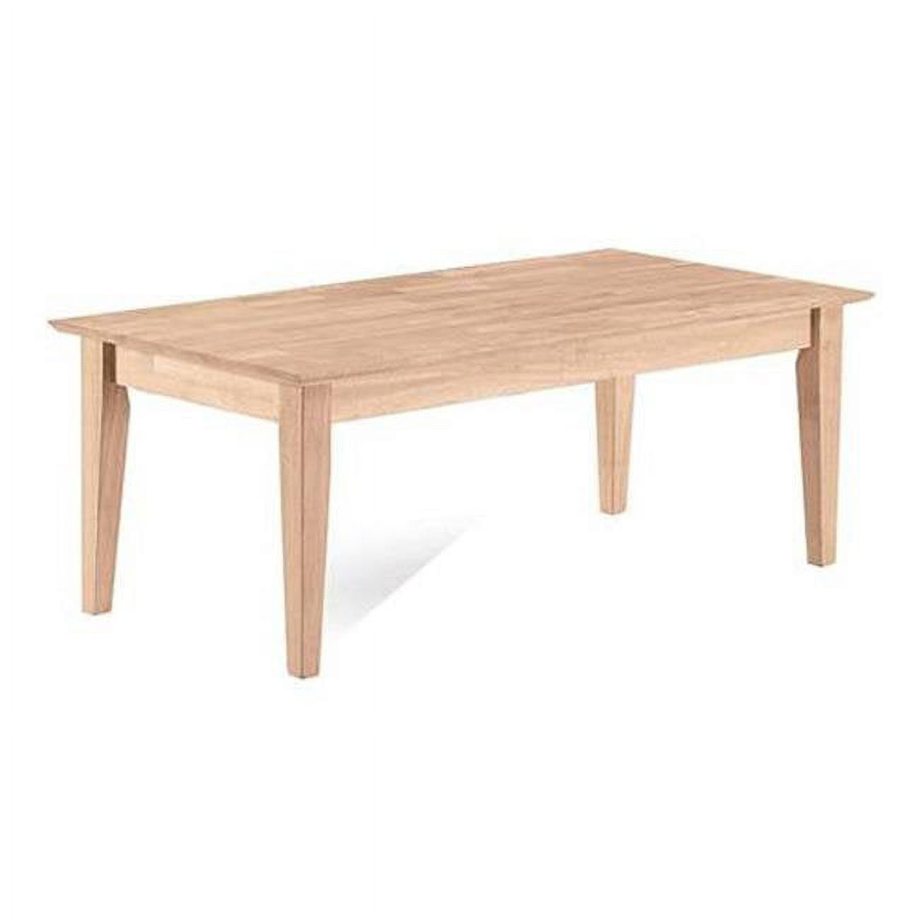 International Concepts Whitewood Tall Shaker Unfinished Coffee Table