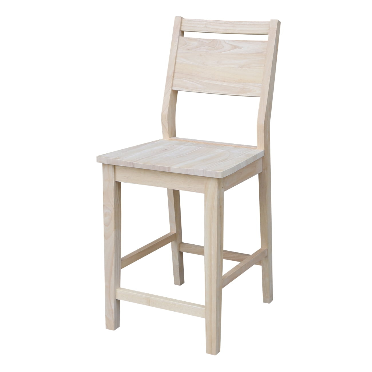 International Concepts Wood Slat Back Aspen Counter Height Panel Stool - Unfinished - 24" Seat Height