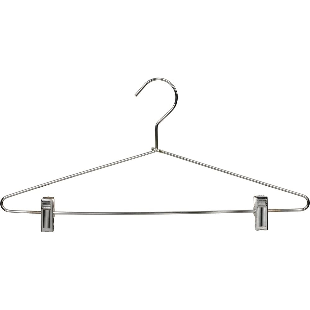 International Hanger Metal Combo Hanger, Chrome Finish, Box of 50