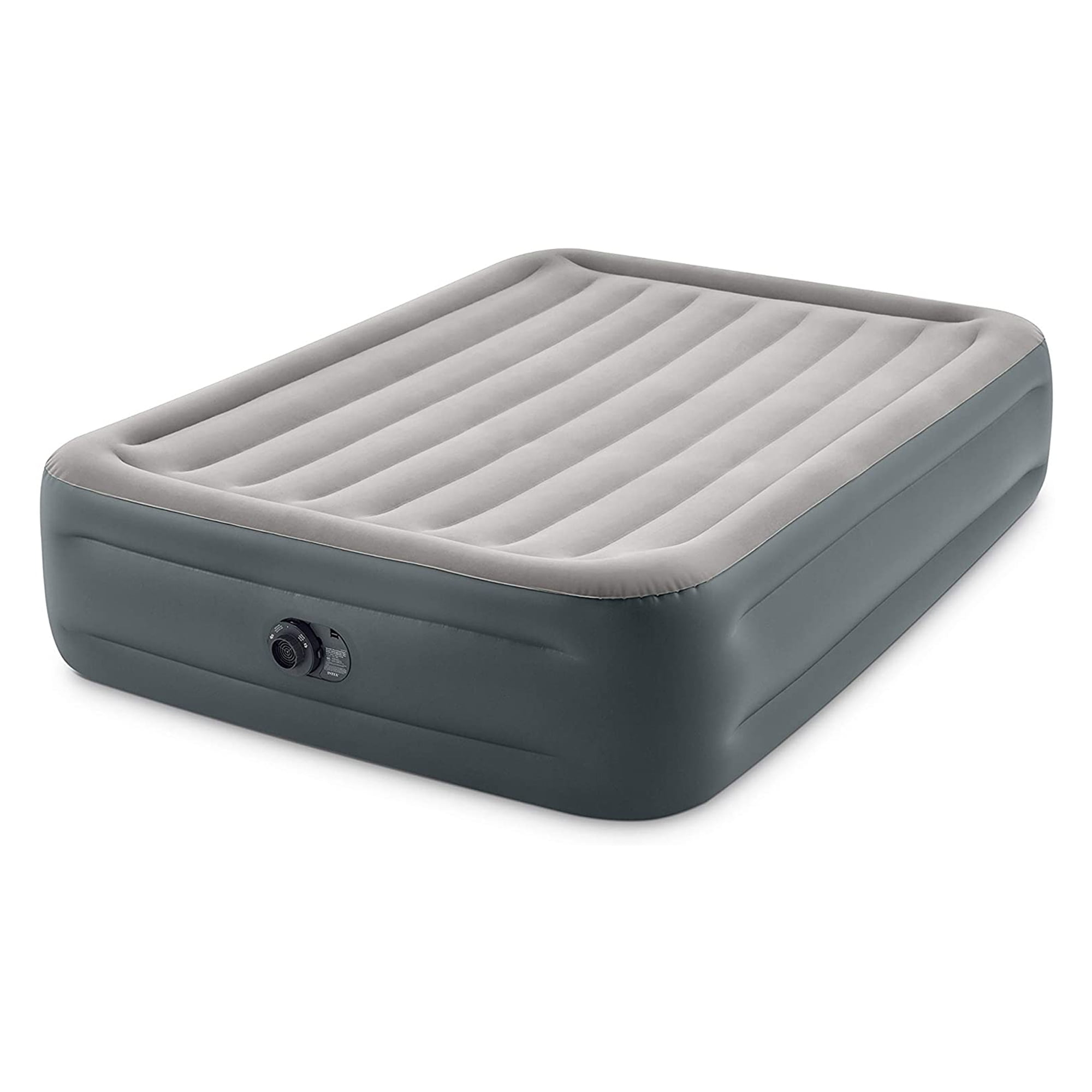 Open Box Intex Dura Beam Rest Blow Up Queen Mattress Air Bed with Built In Pump
