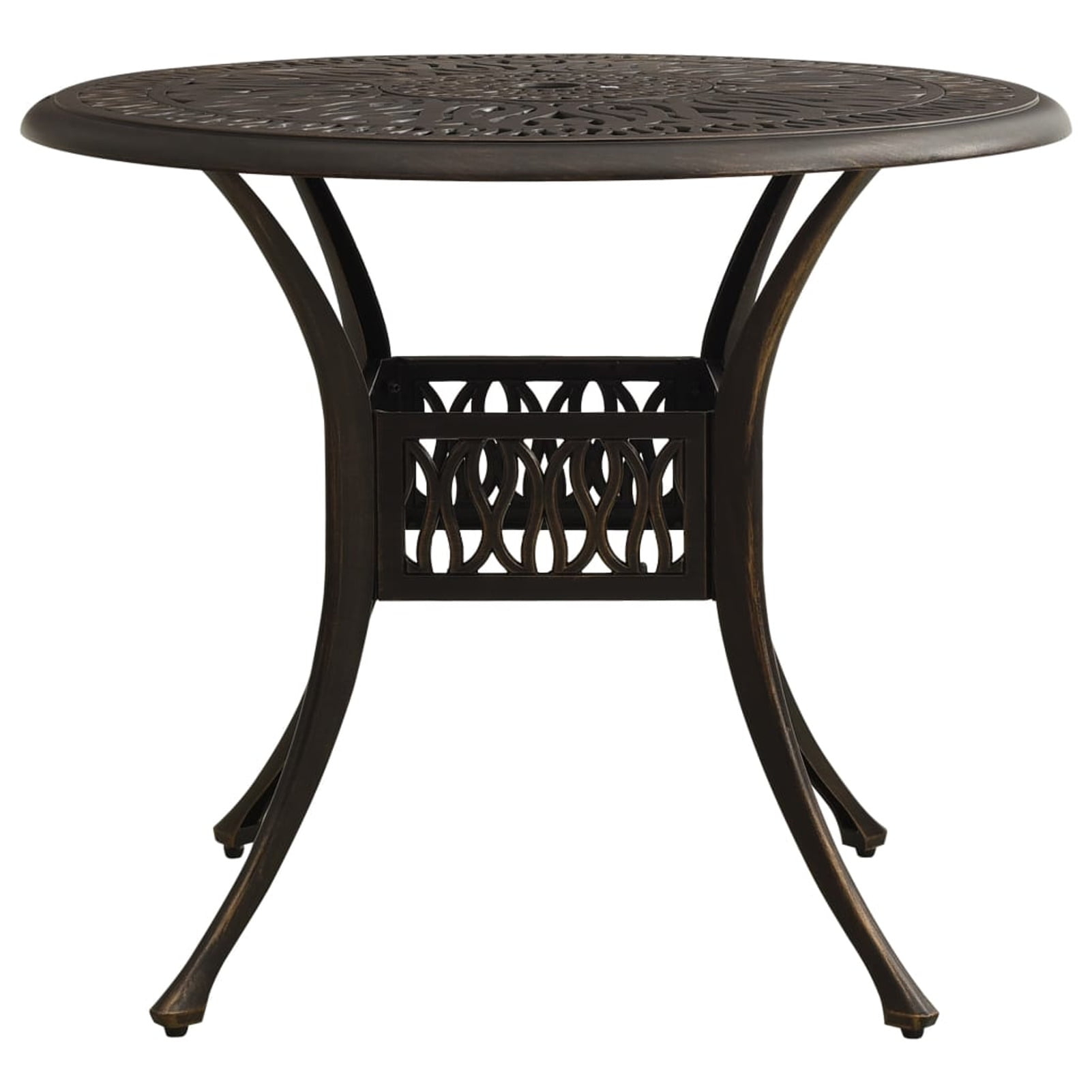 vidaXL Garden Table Bronze 35.4"x35.4"x29.1" Cast Aluminum 5585