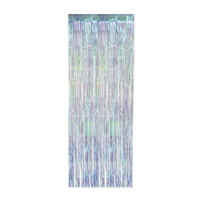 Beistle 1-Ply Iridescent Fringe Curtain, 8' x 3', (1/Pkg) Iridescent