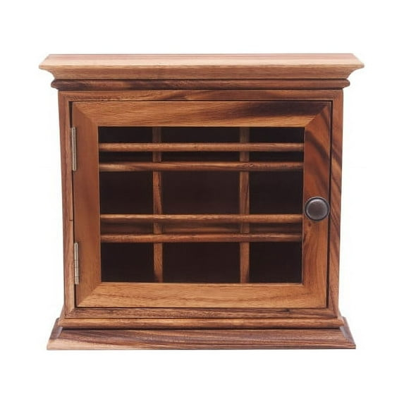 Ironwood Gourmet Acacia Wood Hanging Tea Chest with Glass Door