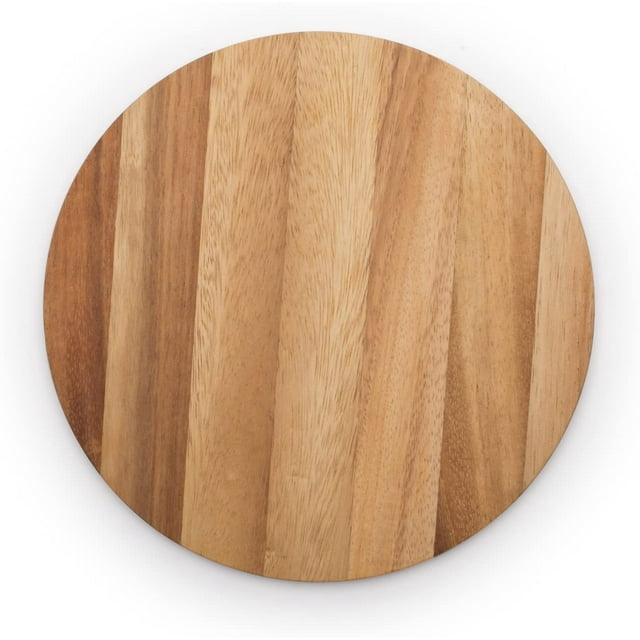 Ironwood Gourmet Multi-Use Circle Serving Board, Acacia Wood, 9 Inch Diameter Round Cutting Board
