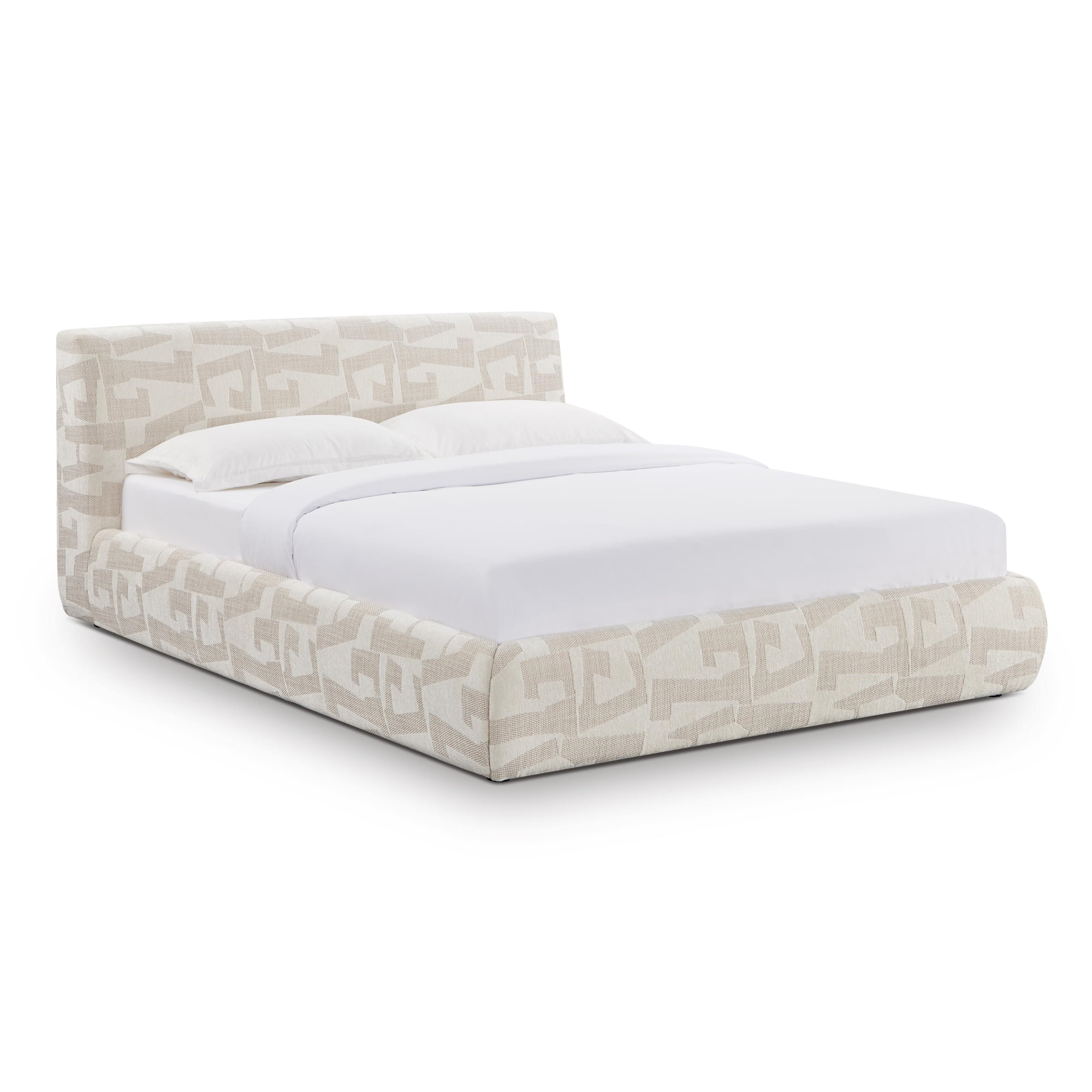 Isla Cream Pattern Queen Bed
