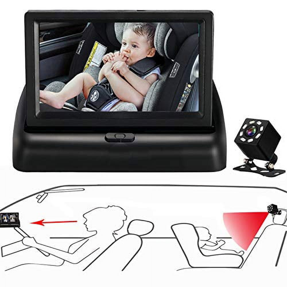 Itomoro Baby Car Mirror, View Infant in Rear Facing Seat with Wide Crystal Clear View,360Â° Rotation Plug and Play Easy Install baby car monitor 1080p