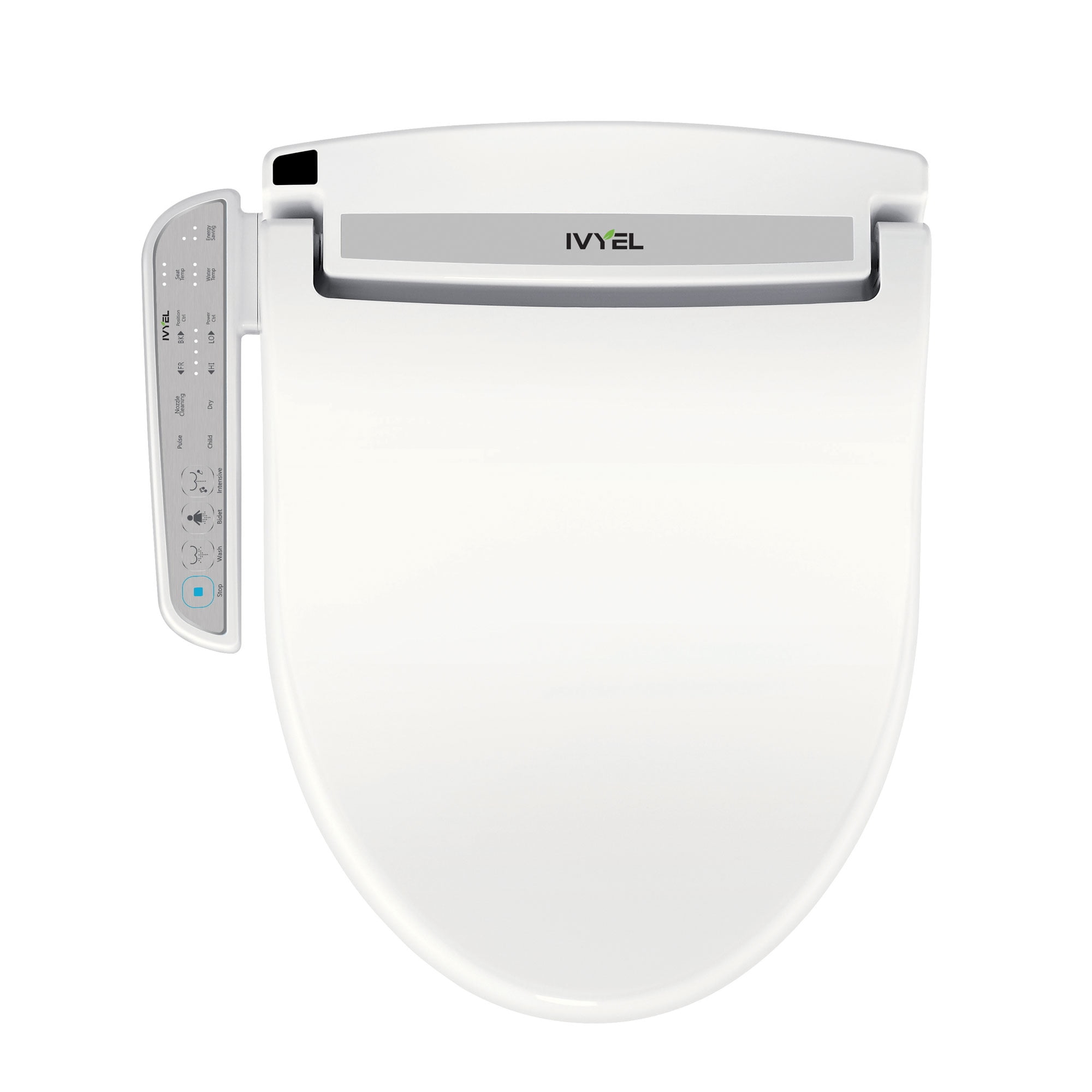 Ivyel GL-3 Smart Electric Bidet for Toilet Seat,Fits Round Toilets,Stainless Steel Self Cleaning Nozzle,Heated bidet Toilet Seat with Warm Water,Air Dryer,Intensive Wash