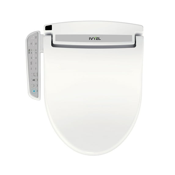 Ivyel GL-3 Smart Electric Bidet for Toilet Seat,Fits Round Toilets,Stainless Steel Self Cleaning Nozzle,Heated bidet Toilet Seat with Warm Water,Air Dryer,Intensive Wash