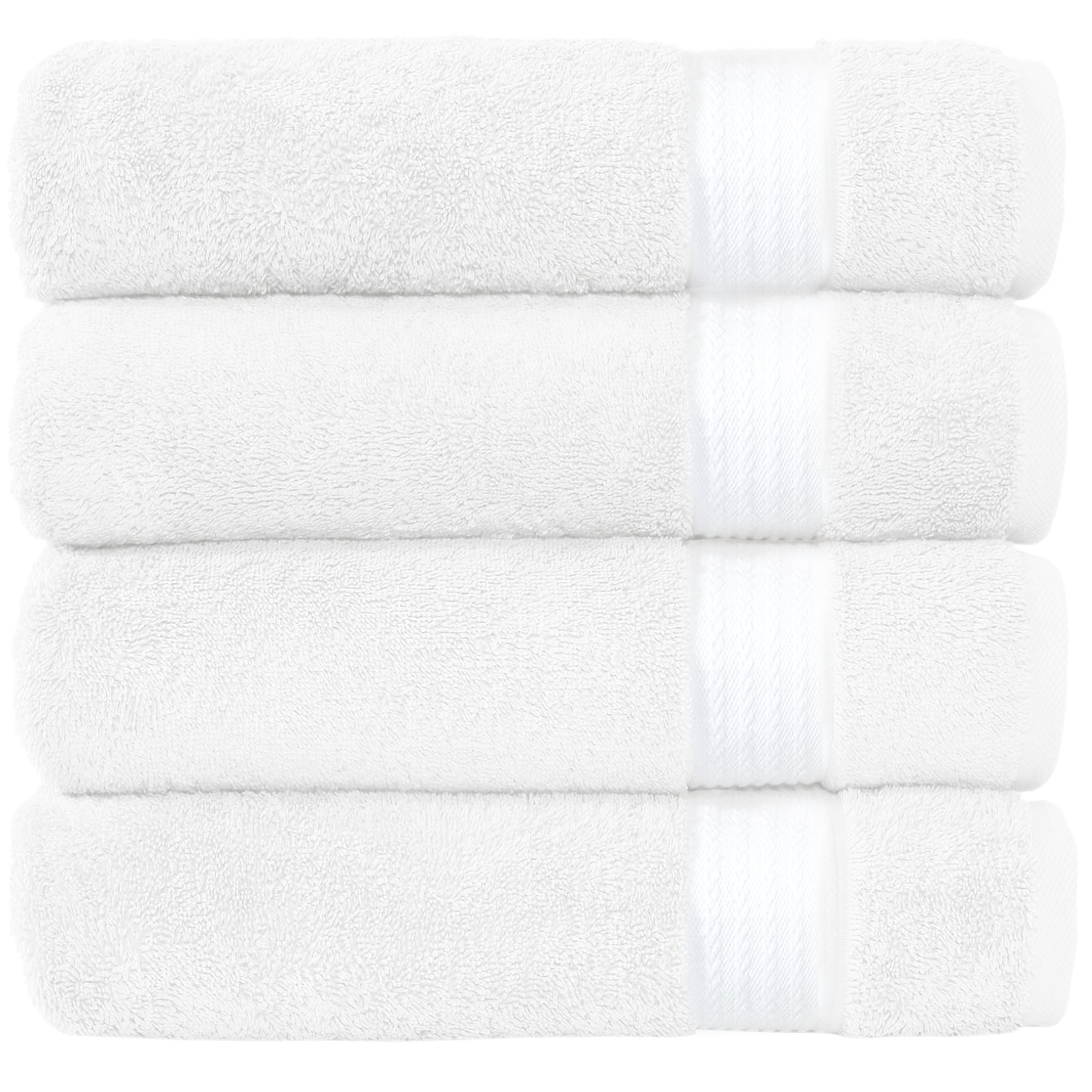 Ixir 4 Pieces Bath Towel Set for Bathroom, Turkish Towels 100% Cotton 27x54 in Extra Large Bath Towels 4-Pack, Bathroom Shower Towels, White