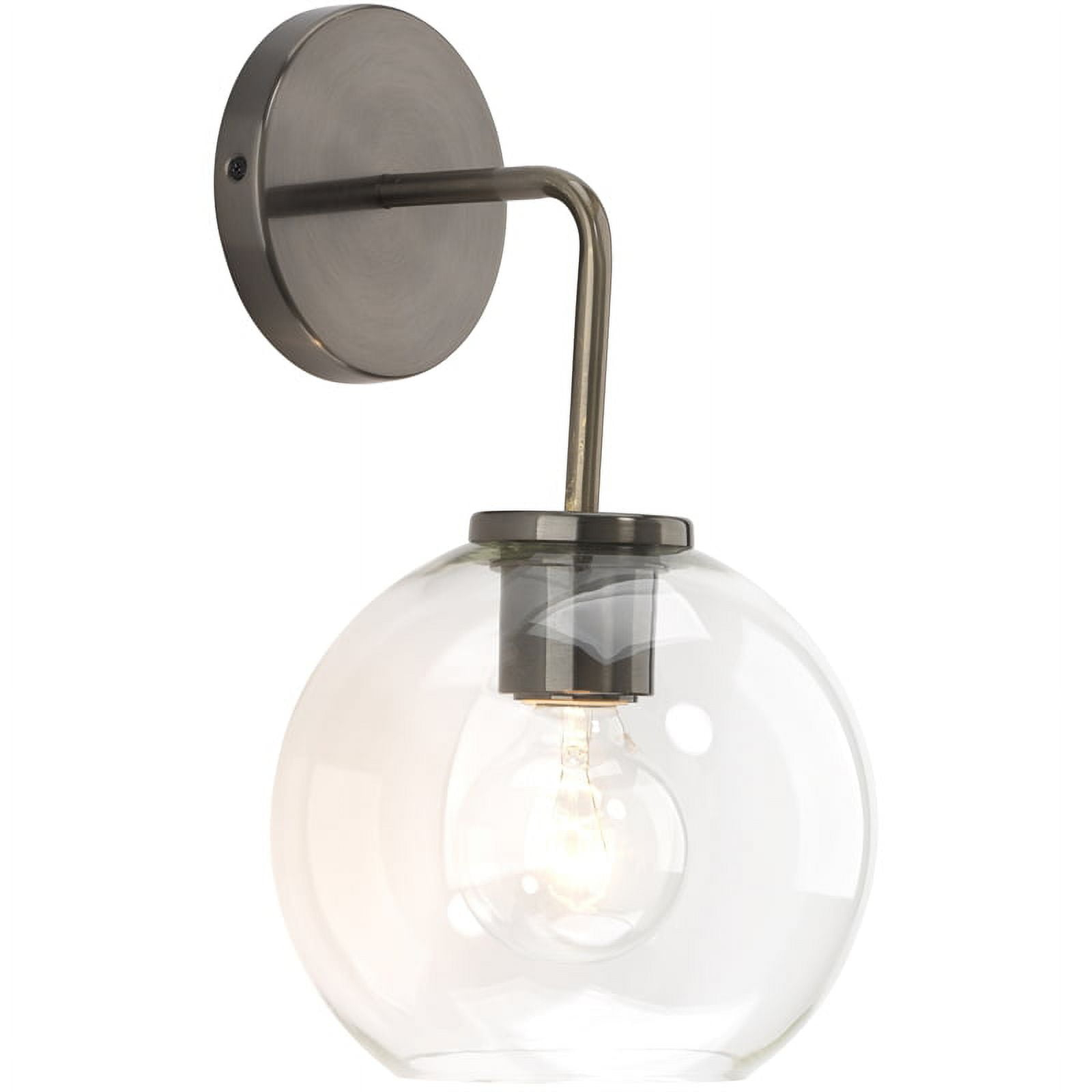 J&D Designs Reece 14.25" Transitional Metal Wall Sconce in Gun Brown and Clear