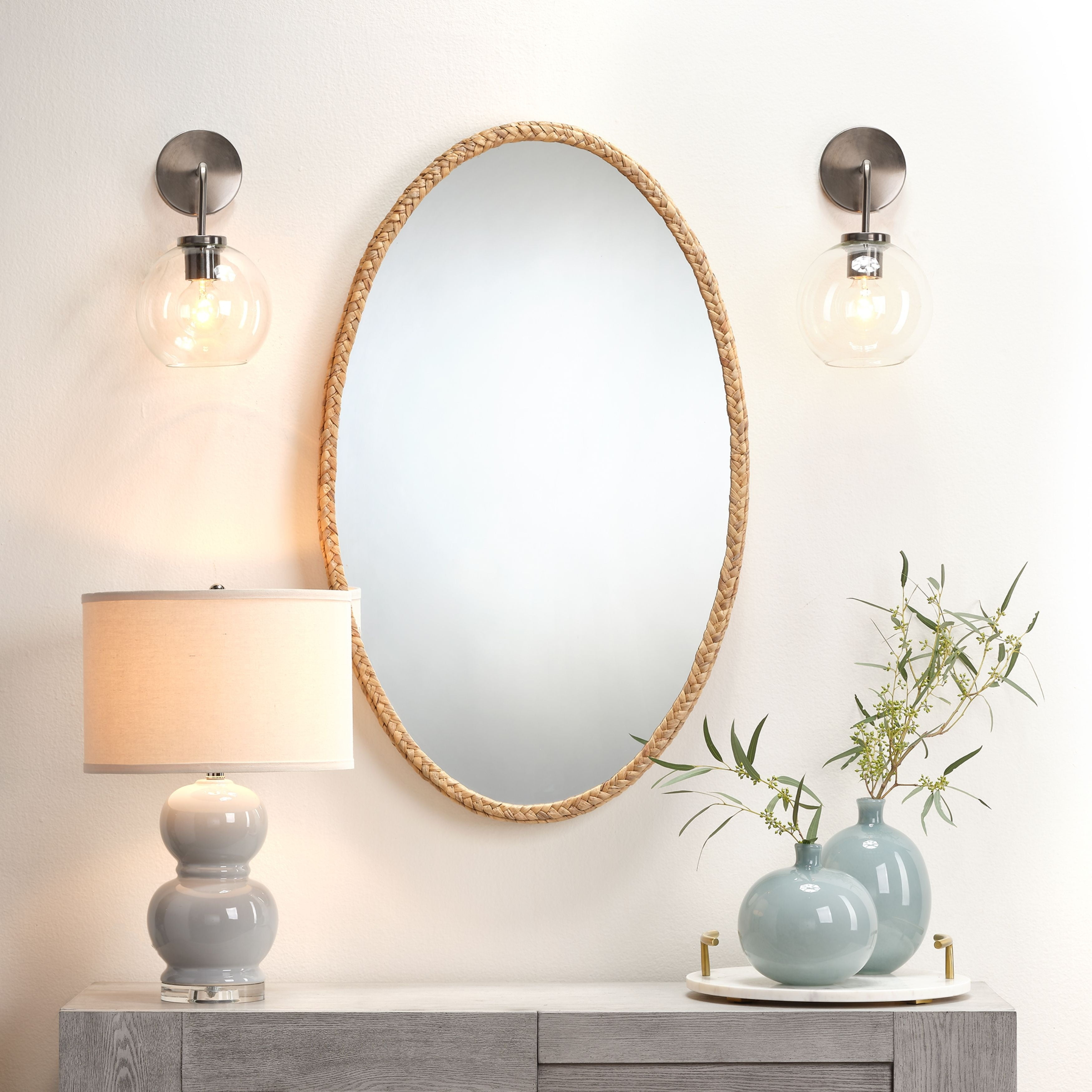 J&D Designs Reece 14.25" Transitional Metal Wall Sconce in Gun Brown and Clear