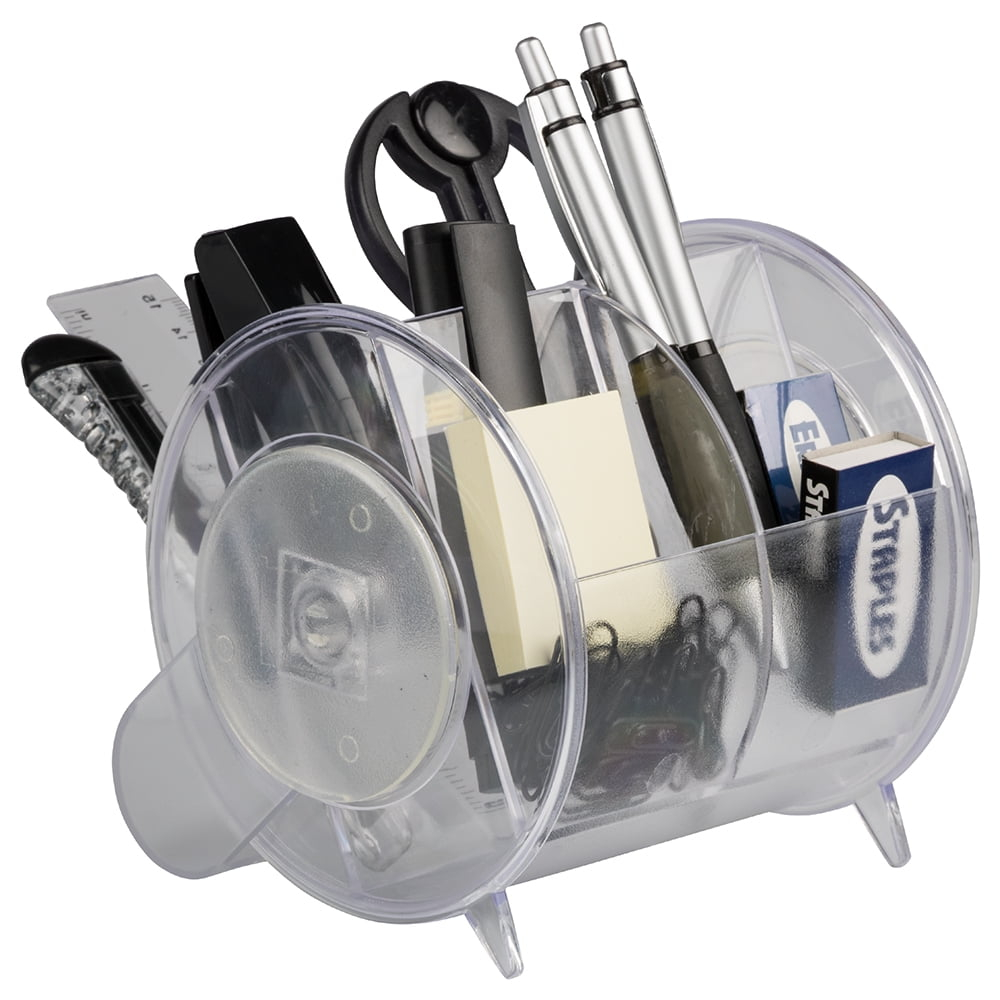 JAM Desk Organizer Supply Set, 5 x 5 x 5, Round, Clear, Sold Individually