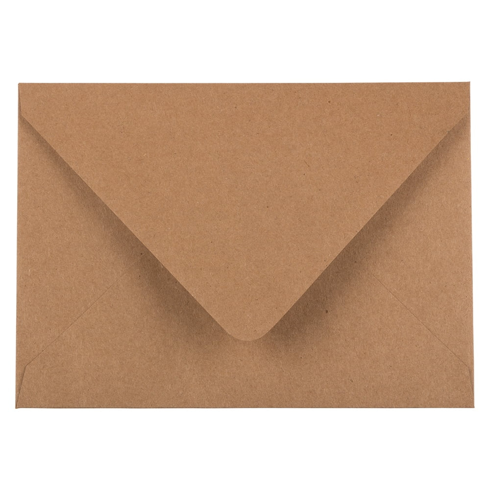 JAM PAPER A6 V-Flap Invitation Envelopes - 4 3/4 x 6 1/2 - Brown Kraft Recycled - 50/pack